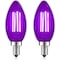 Luxrite B11 LED Purple Light Bulbs 4.5W 40W Equivalent Colored Glass E12 Candelabra Base, 2PK LR21741-2PK - alternate 1